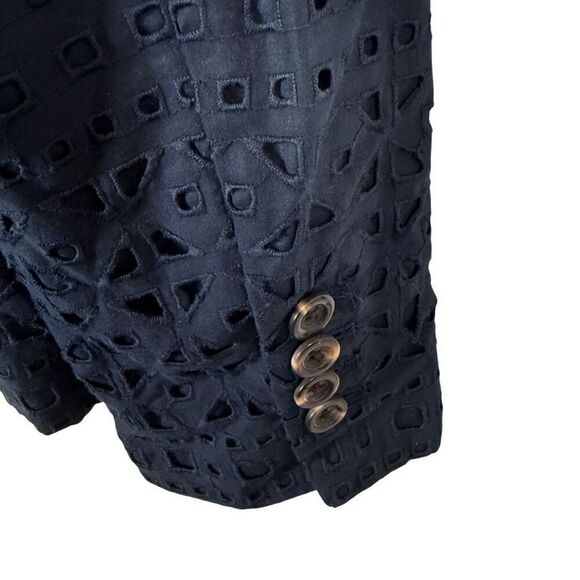Ann Taylor Navy Eyelet Blazer- Size 8 - Picture 5 of 8